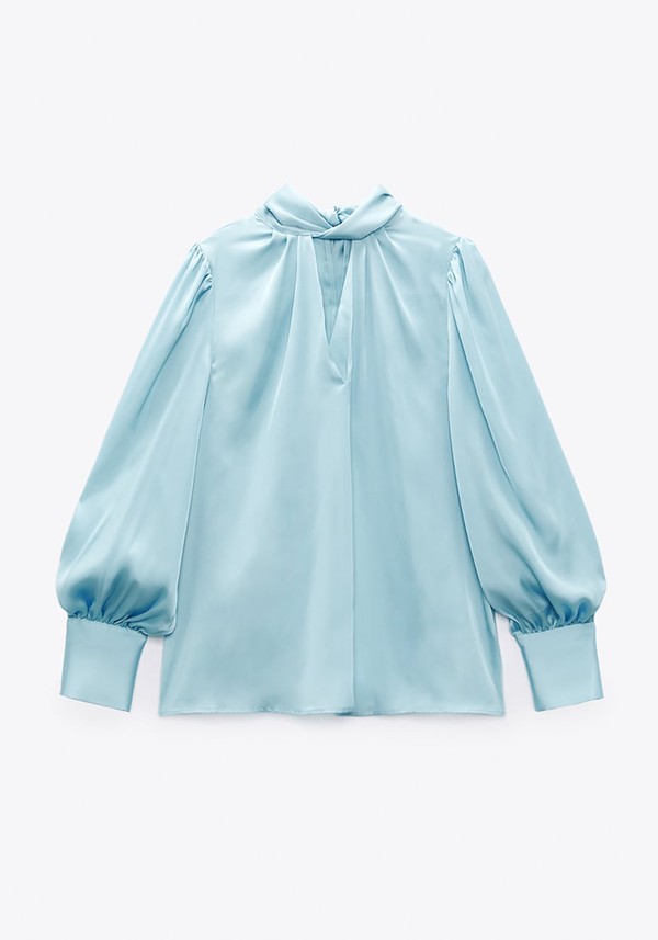 Satin Blouse With Buttons from Zara