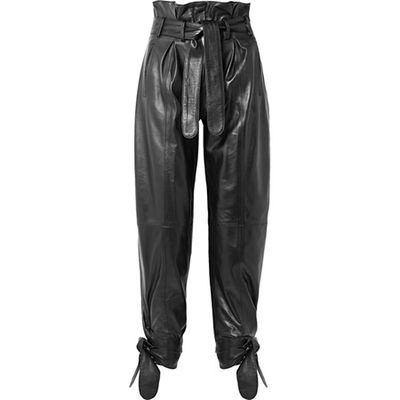 Tie-Detailed Leather Pants from Attico