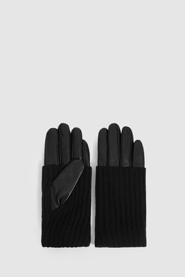 Clementine Leather & Wool-Blend Gloves