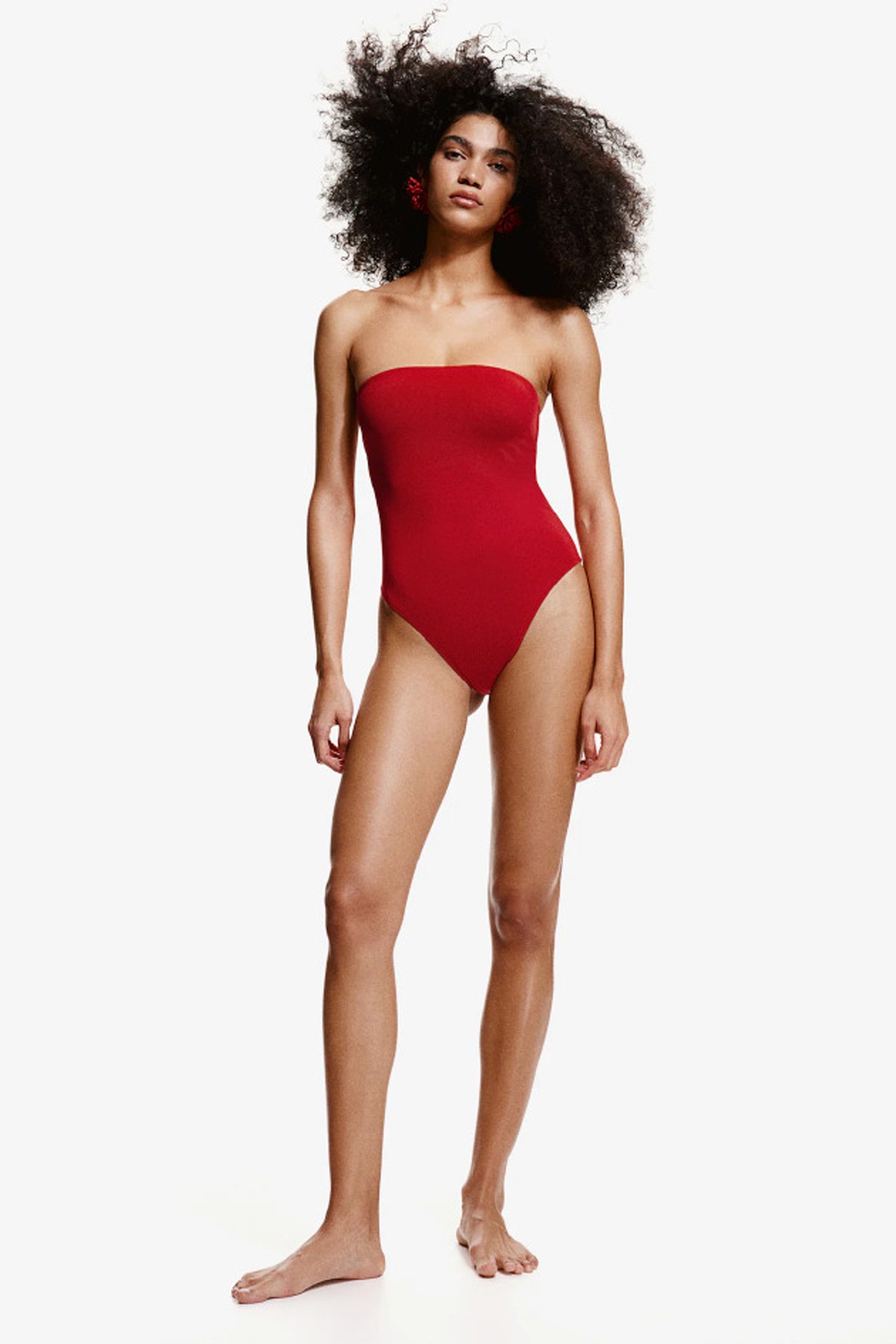 Padded-Cup High-Leg Bandeau Swimsuit from H&M