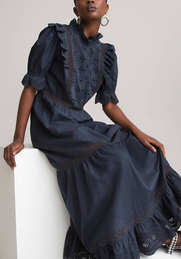 Cotton Ruffled Tiered Maxi Dress from La Redoute