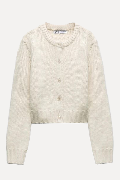 Wool Blend Knit Cardigan from Zara