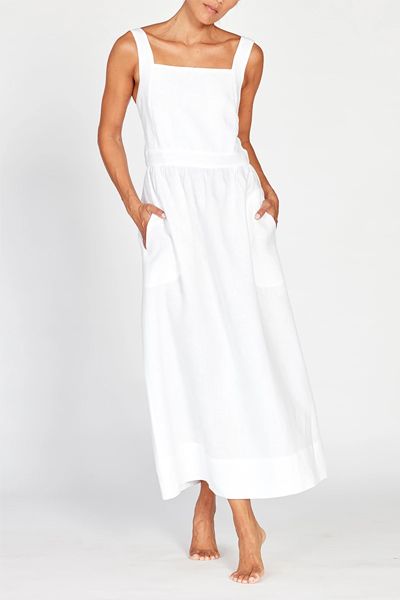 Farah White Linen Dress from Hesper Fox