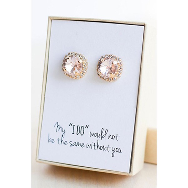 Bridesmaid Earrings - Rose Gold Swarovski from Etsy
