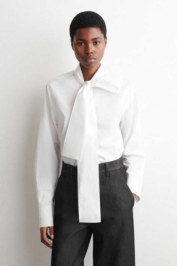 Bow-Detail Cotton Blouse from COS
