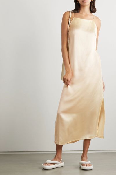 Tasman Silk-Satin Midi Dress from LouLou Studio