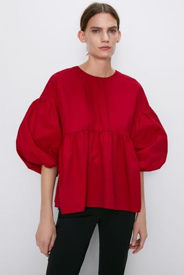 Top With Puff Sleeve from Zara