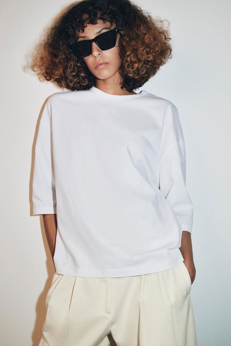 Rustic Three-Quarter Sleeve T-Shirt from zARA