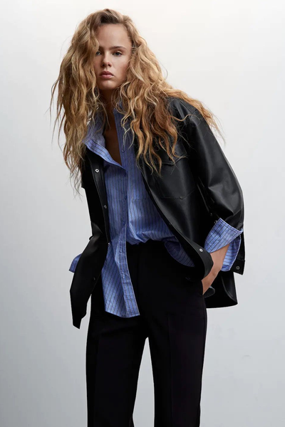 Leather-Effect Overshirt from Mango