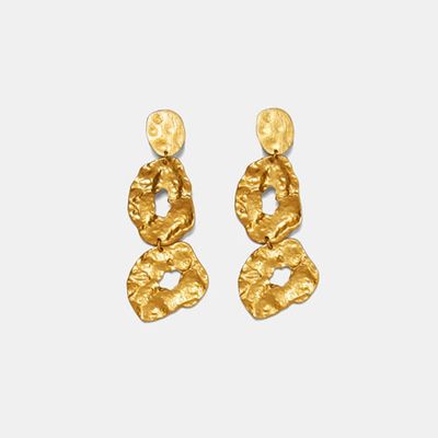 Irregular-Shaped Gold-Toned Earrings from Zara