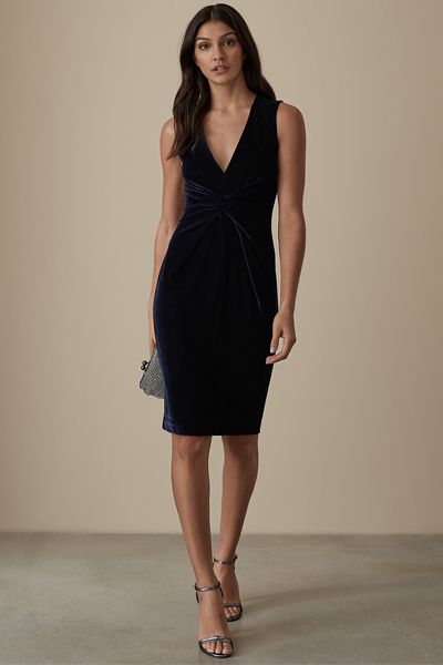 Mosaic Velvet Twist Front Dress