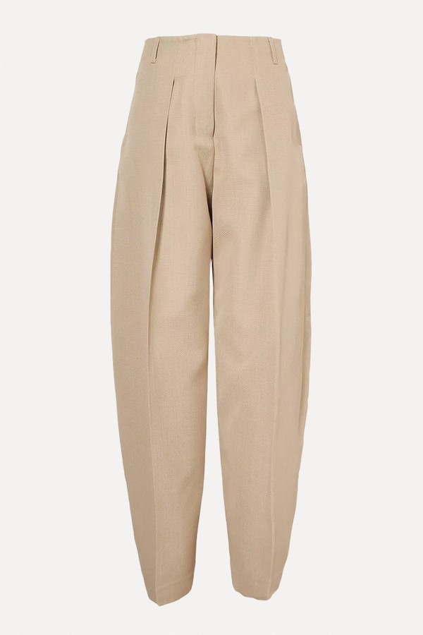 Pressed-Creased High-Rise Balloon-Leg Woven Trousers from Jacquemus 