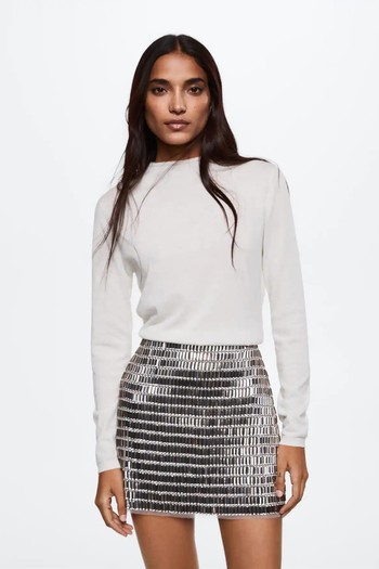 Mini Skirt With Rhinestones from Mango