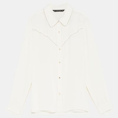 Shirt With Metallic Trims from Zara