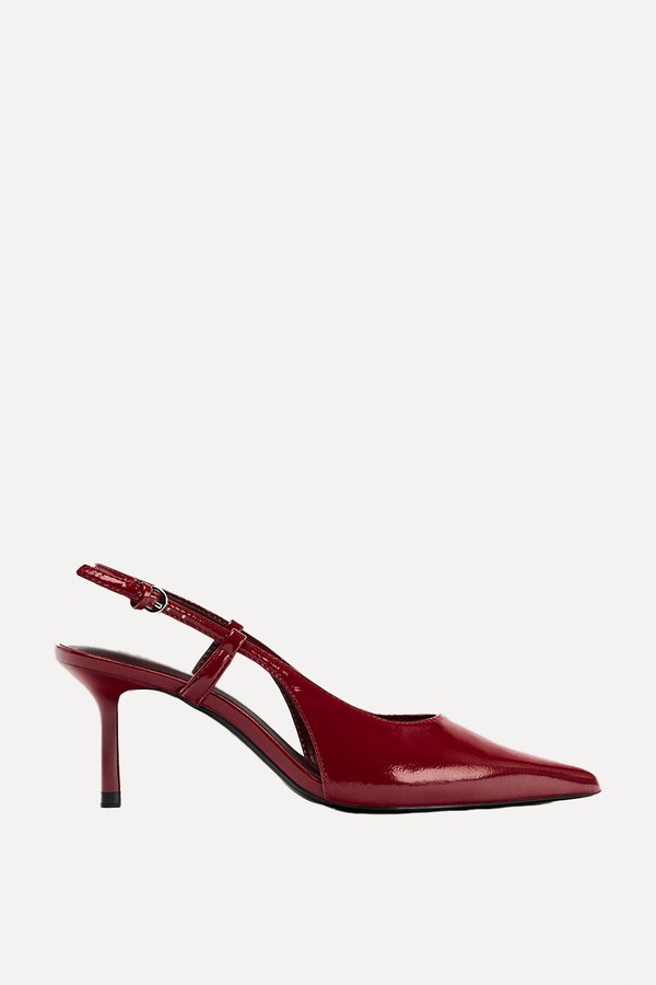 Patent-Effect Slingback Heels from Zara