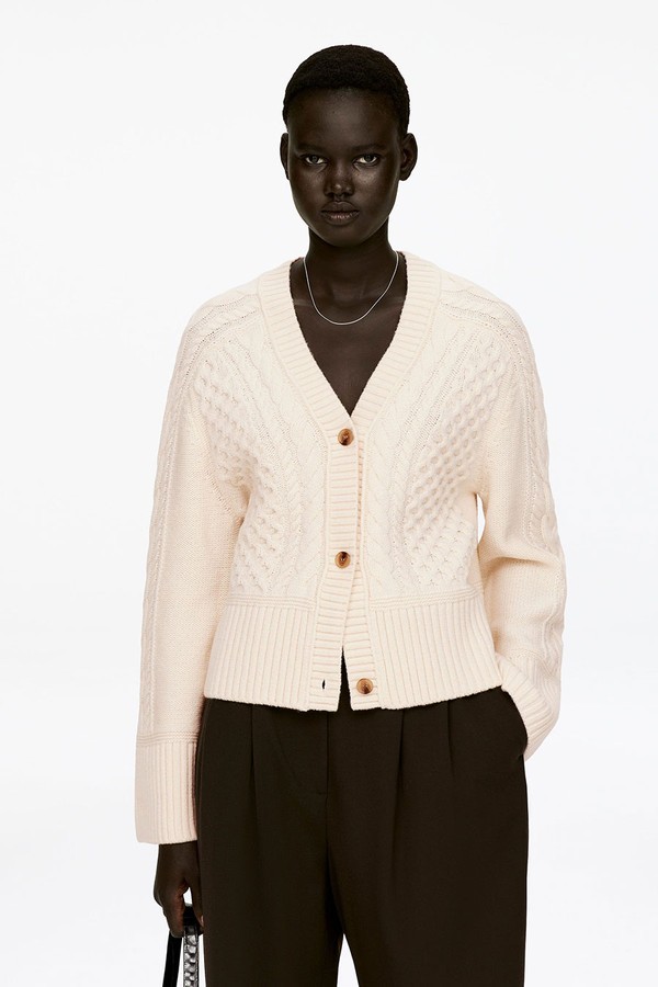 Cable-Knit Wool Cardigan from Arket