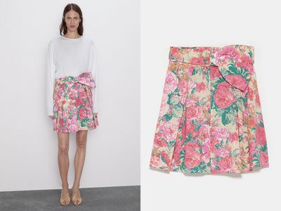 Floral-Print Mini Skirt from Zara