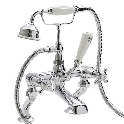 Dome Deck Mounted Bath Shower Mixer + Shower Kit from Hudson Reed