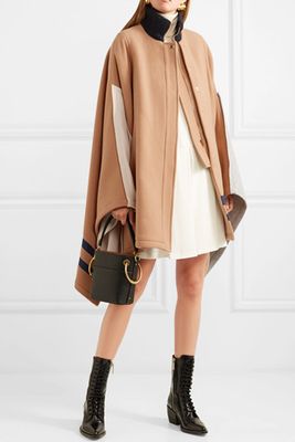 Color-Block Wool-Blend Cape from Chloé