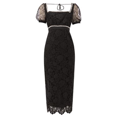 Crystal-Embellished Guipure-Lace Midi Dress from Self-Portrait