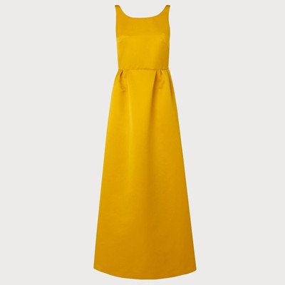 Biarritz Yellow Satin Maxi Dress