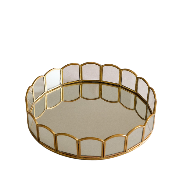 Round Metal & Mirrored Tray from Zara Home