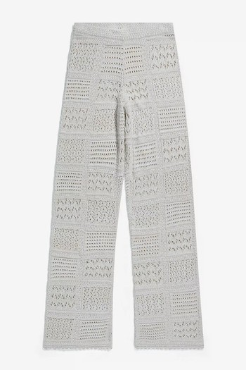 Patchwork Knitted Flare Trousers from Urban Outfitters