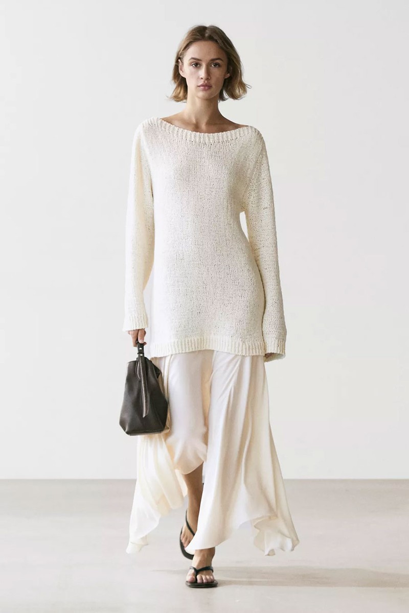 Combined Asymmetric Midi Dress