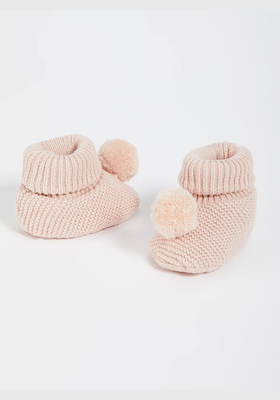 Pink Knitted Pom Pom Shoes