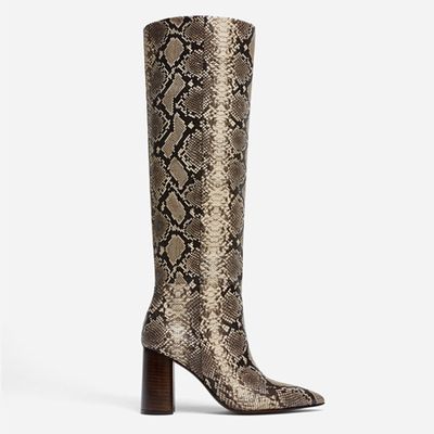 Snakeskin Print Gaucho Boots from Uterque