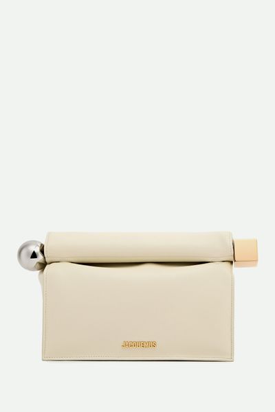 La Pochette Rond Carré Leather Clutch from JACQUEMUS