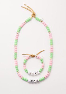 Love Bead And Lurex Necklace & Bracelet Set from Lauren Rubinski