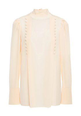 Button-Embellished Silk Crepe De Chine Blouse from Givenchy