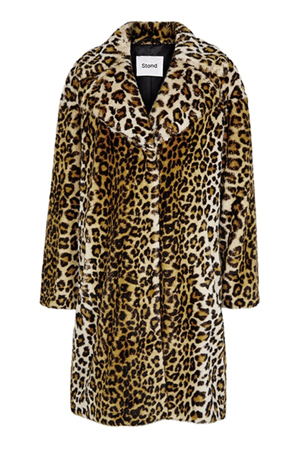 Leopard-Print Faux Fur Coat