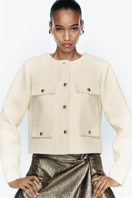Cropped Jacket With Flaps
