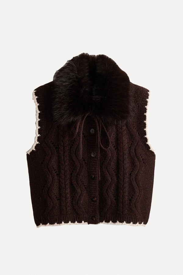 Cable-Knit Collared Waistcoat from H&M