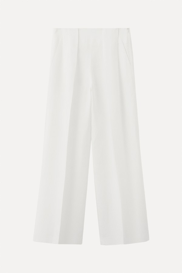 Straight-Fit Lyocell Trousers