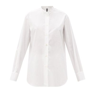 Stand-Collar Cotton-Poplin Shirt from Sara Lanzi