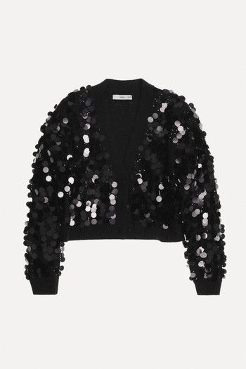 Paillettes Knit Cardigan from Mango