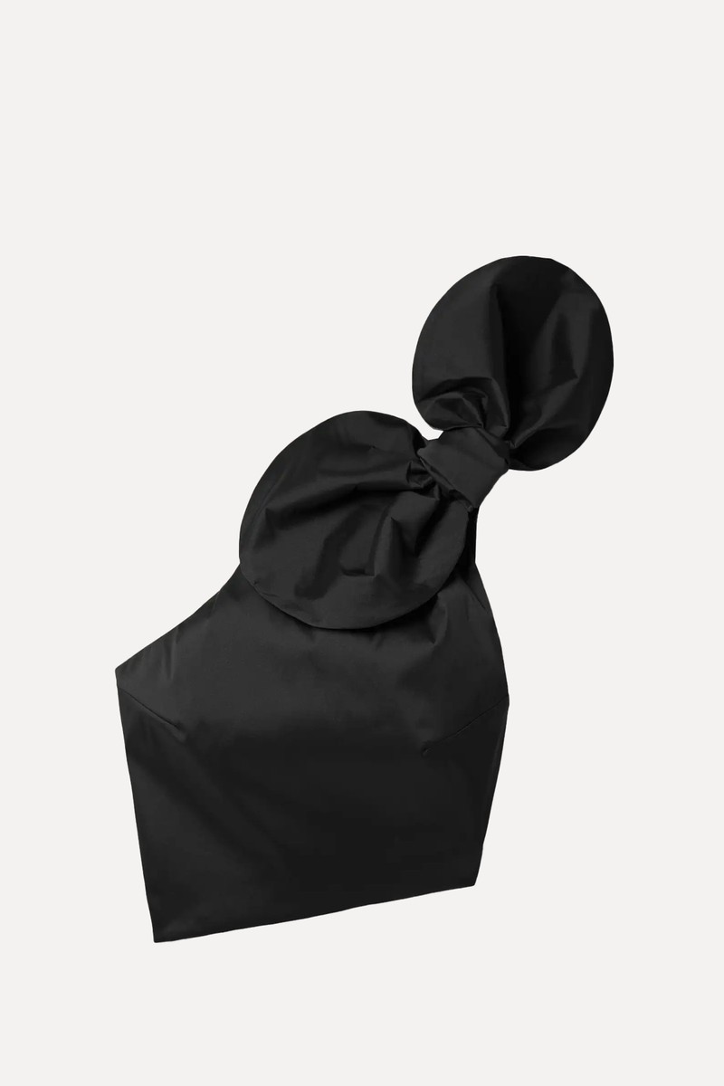 Carlotta Cropped Bow-Detailed One-Shoulder Taffeta Top from Bernadette