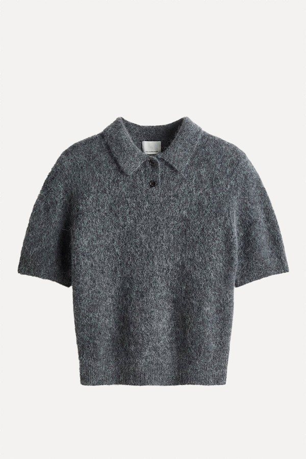Alpaca-Blend Polo Shirt