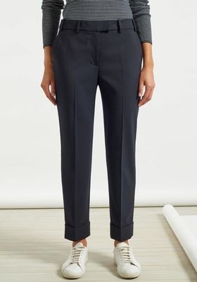 Clement Tailored Turn Up Wool Blend Trousers from Cefinn