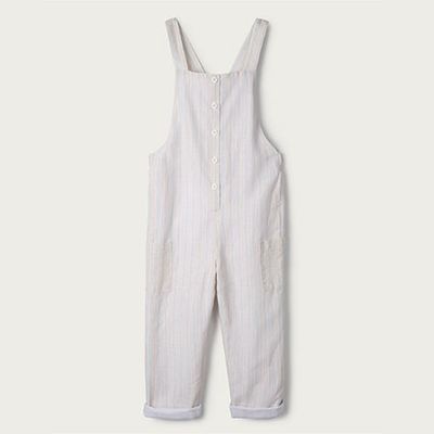 Linen-Cotton Stripe Dungarees from The White Company