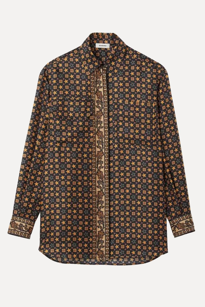 Graphic-Print Long-Sleeve Woven Shirt from Sandro