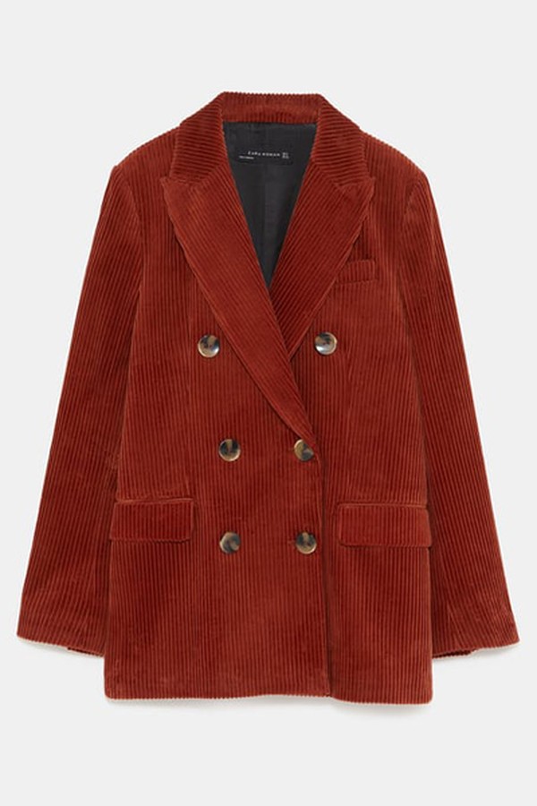 Double-Breasted Corduroy Blazer from Zara