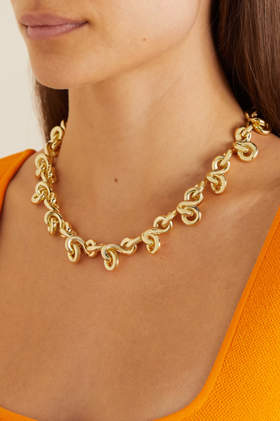 Gold Plated Necklace, £2,290 | Bottega Veneta