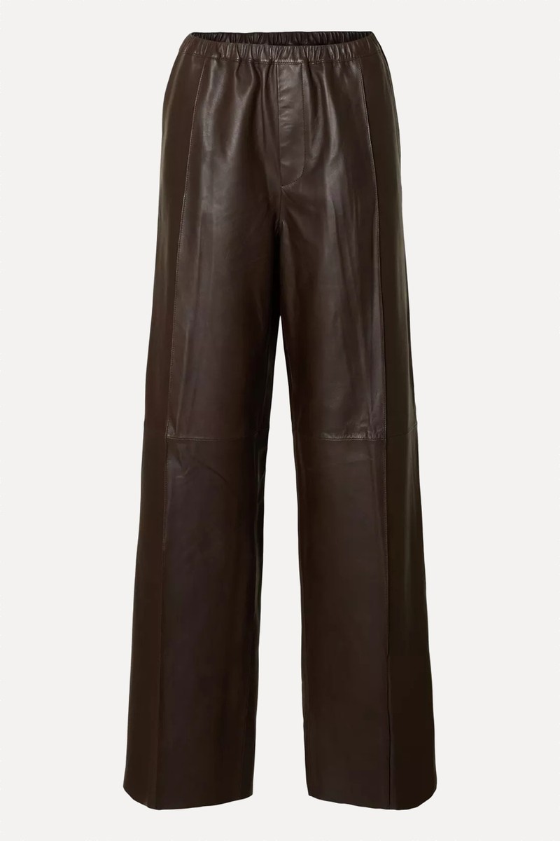 Boda Leather Wide Leg Trousers from Selected