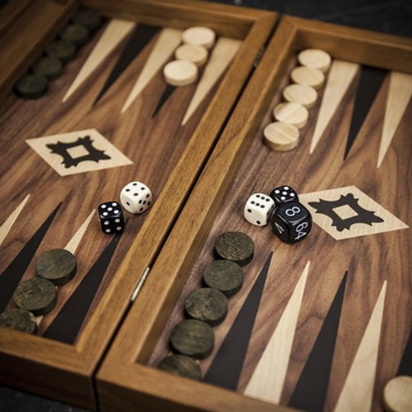 Walnut Style Wood Backgammon Set from Manopoulos