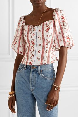 Romi Printed Linen Top from Reformation