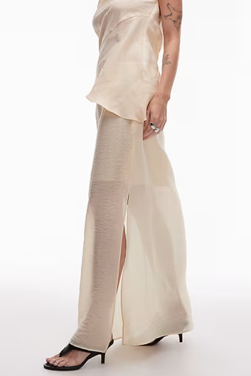 Double Layer Sheer Straight Skirt from Topshop